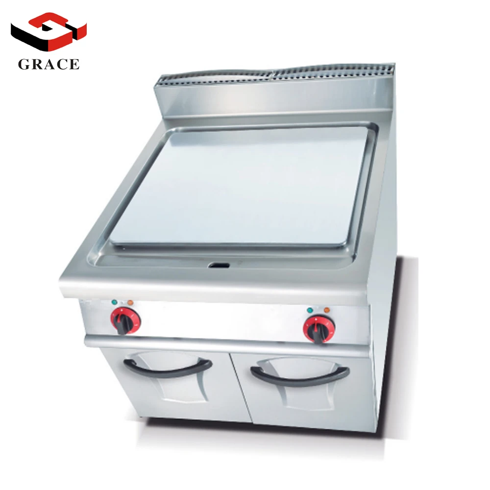 Commercial Kitchen Equipment 2 Burner Freestanding Gas Griddle Full Flat Top Grill with Cabinet