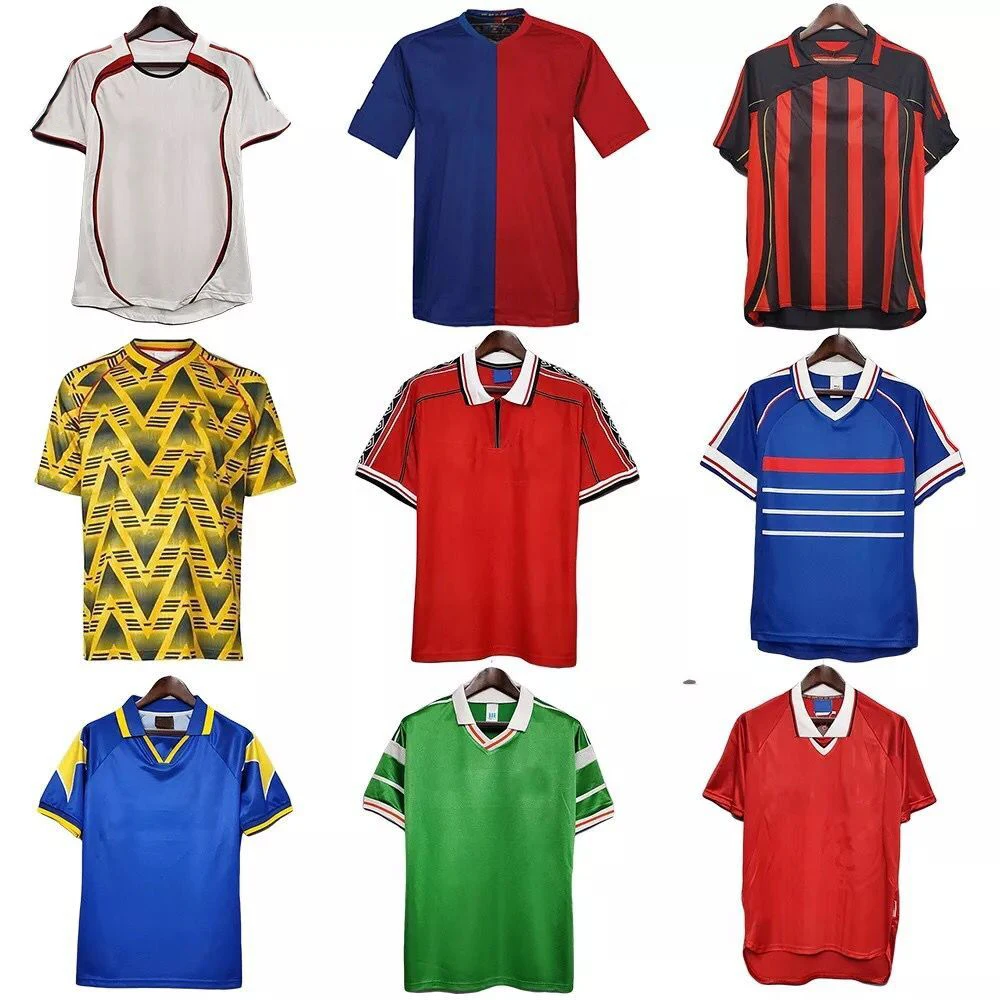 Wholesale Retro Football Jersey Shirt Thailand Quality Club Custom Retro Sportswear retro soccer jersey