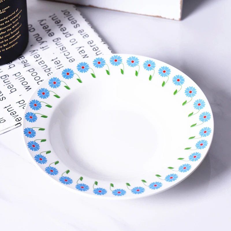 8inch decal printing dinner ceramic plates custom brand dinnerware severing wedding restaurant ceramic dishes plate