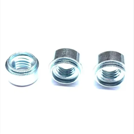 Zinc blue and white plated round serrated rivet bushing nuts processing machines