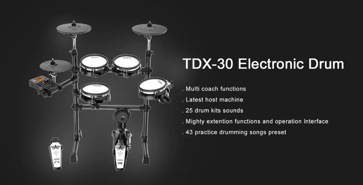 Factory directly sell Aroma brand professional TDX-15 electronic digital electric Drum set suit for beginner /adult/student