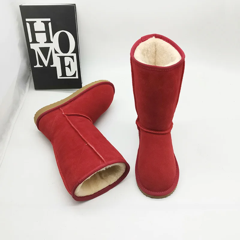 Wholesale 2024 luxury designer boots outdoor fashion winter shoes cowhide wool knee high boots for women