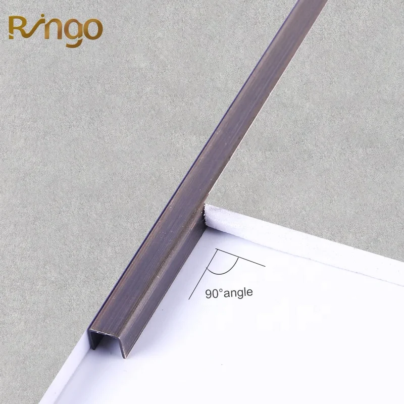 Home Design Customized Size Silver Color Wall And Floor Decor Trims Stainless steel U-Shaped Dividing Strip Edge Cover Trims