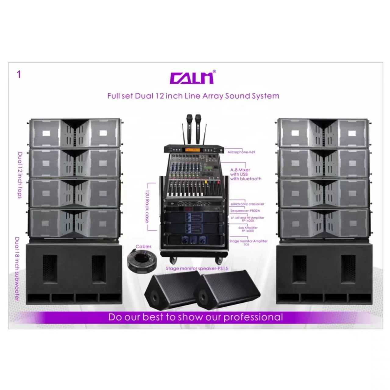 Professional Full set Dual 12 inch Line Array VT4888 Sound System scheme speakers audio system sound