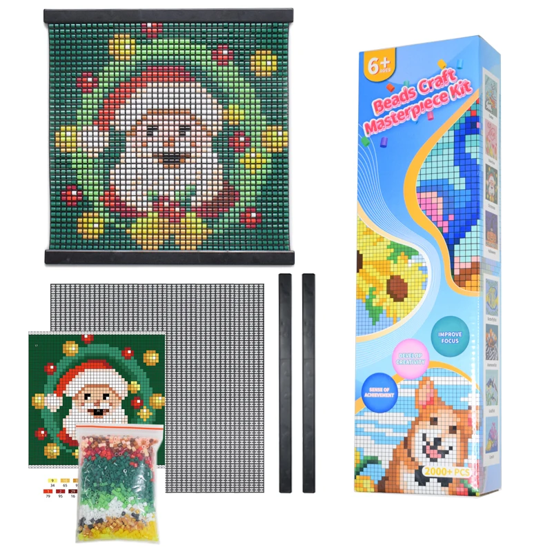 HAMA beads creativity canvas  Christmas Pattern Multi colors No-Iron Fuse Bead Craft Masterpiece Kit for Kids and Adult