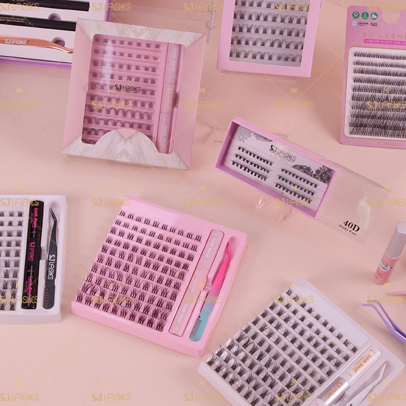 Diy Individual Eyelash Extensions Private Label Cluster Lashes Segment Diy Lash Extension Kit private label