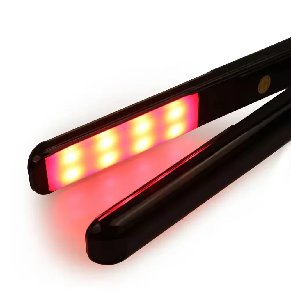 Professional Infrared Mirror Titanium Plates Ultrasonic Flat iron Heatless Hair Straightener For Hair Care
