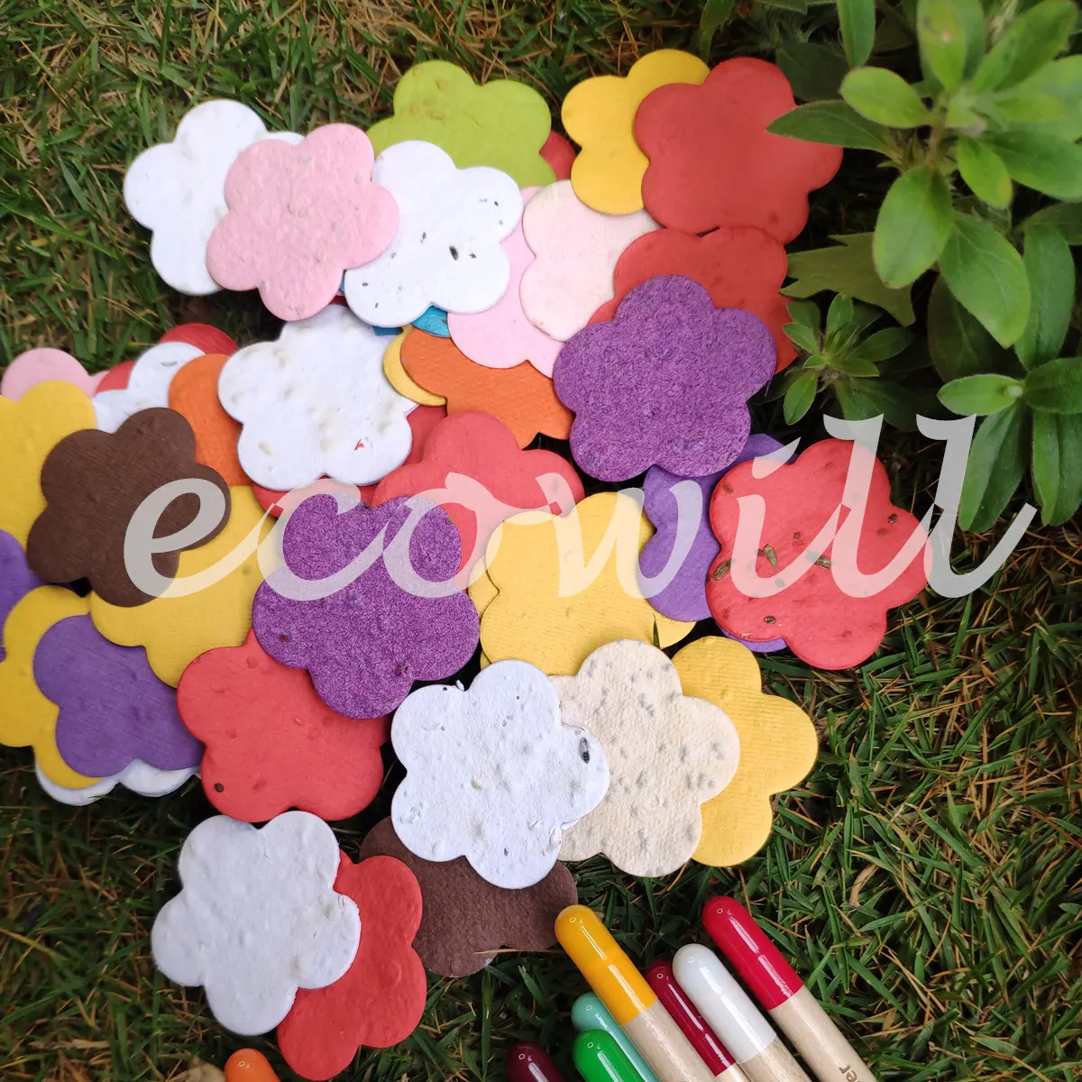 Plantable Seed Paper Shape Confetti  with Botantical Verb Veggie Flower Seeds