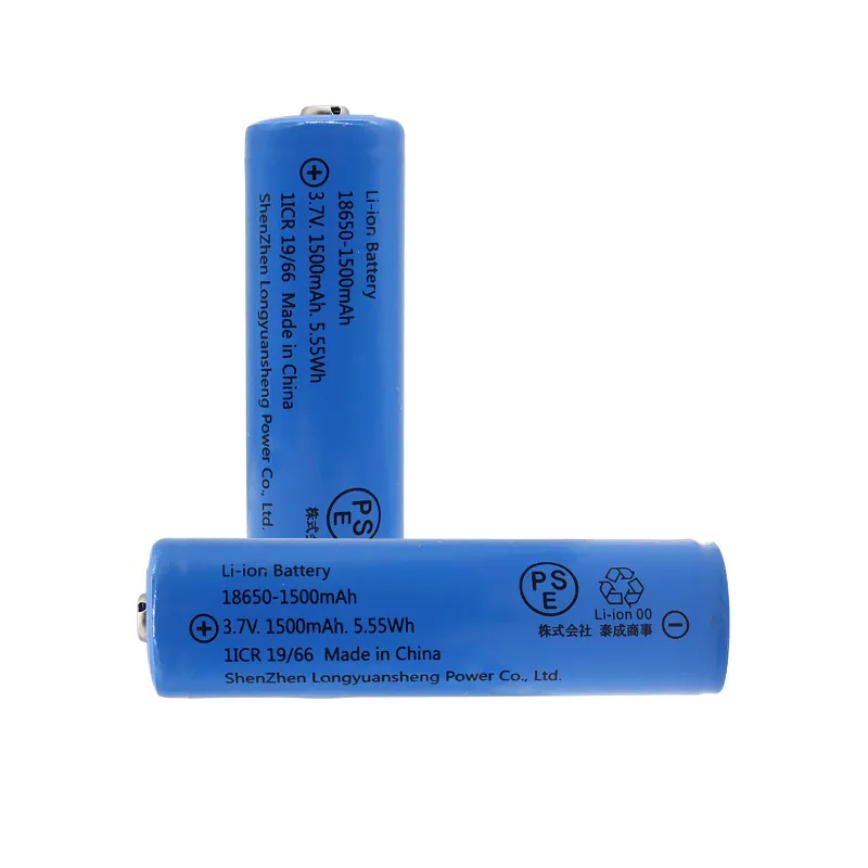 Wholesale high quality lithium ion batteries 18650 battery 1500mah pin 18650 battery pack