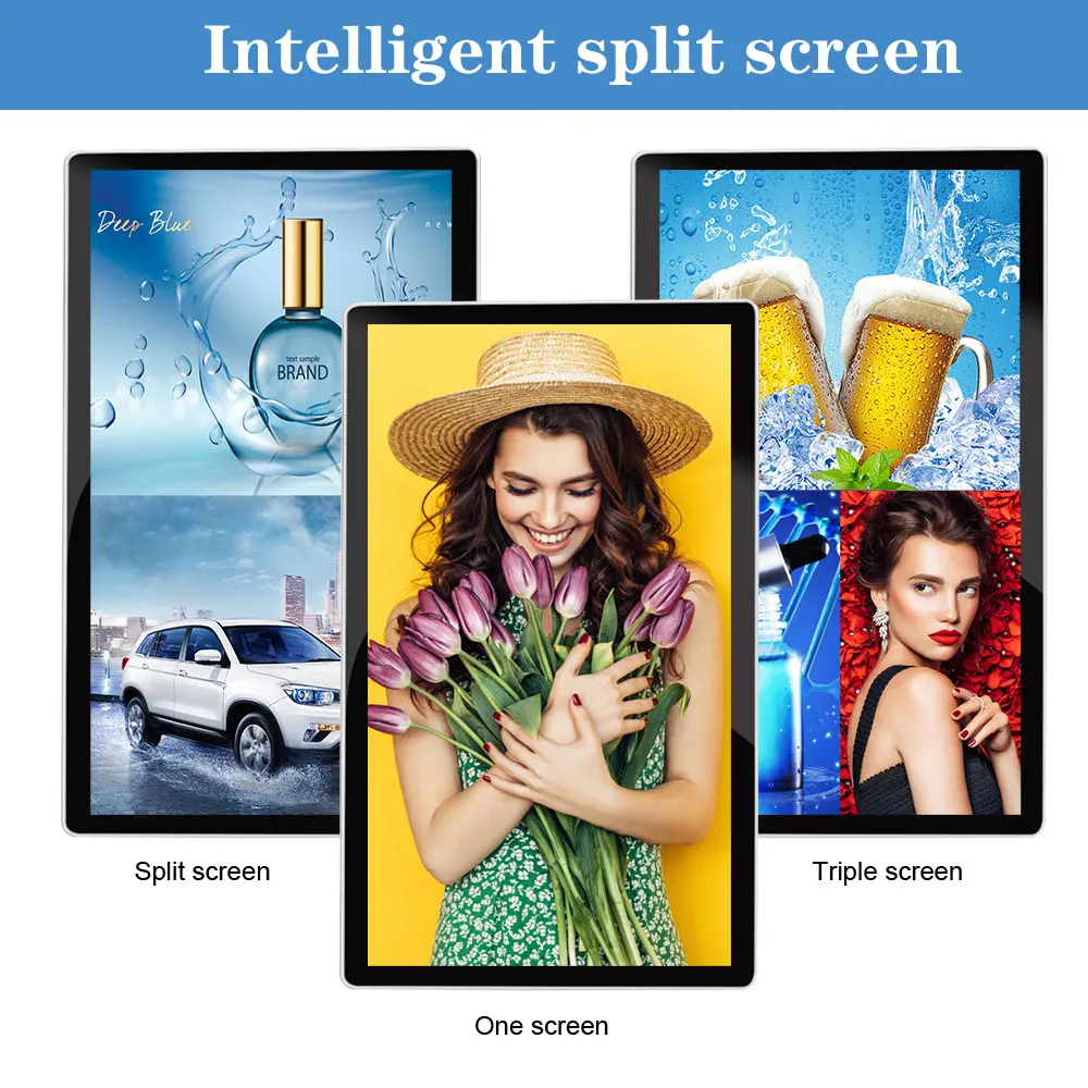 75-inch Ultrathin 4k Uhd Lcd Digital Signage Display Wall Infrared Touch Screen Lcd Advertising Machine Multi-media Player Kiosk