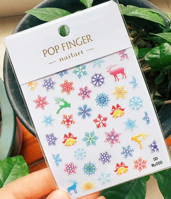 Christmas Nail Art Stickers Self-Adhesive Xmas Nail Decals Supplies for Christmas Nails DIY Manicure Decorations