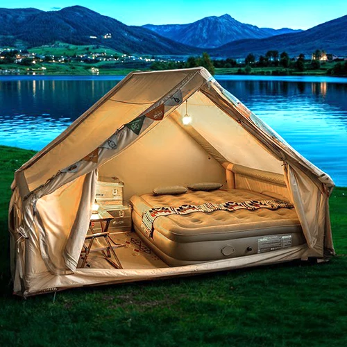 XIASHENG Automatic Inflatable Tent Outdoor Camping House Style Rainproof Warm Thick PVC Canvas Waterproof Overnight Shelter