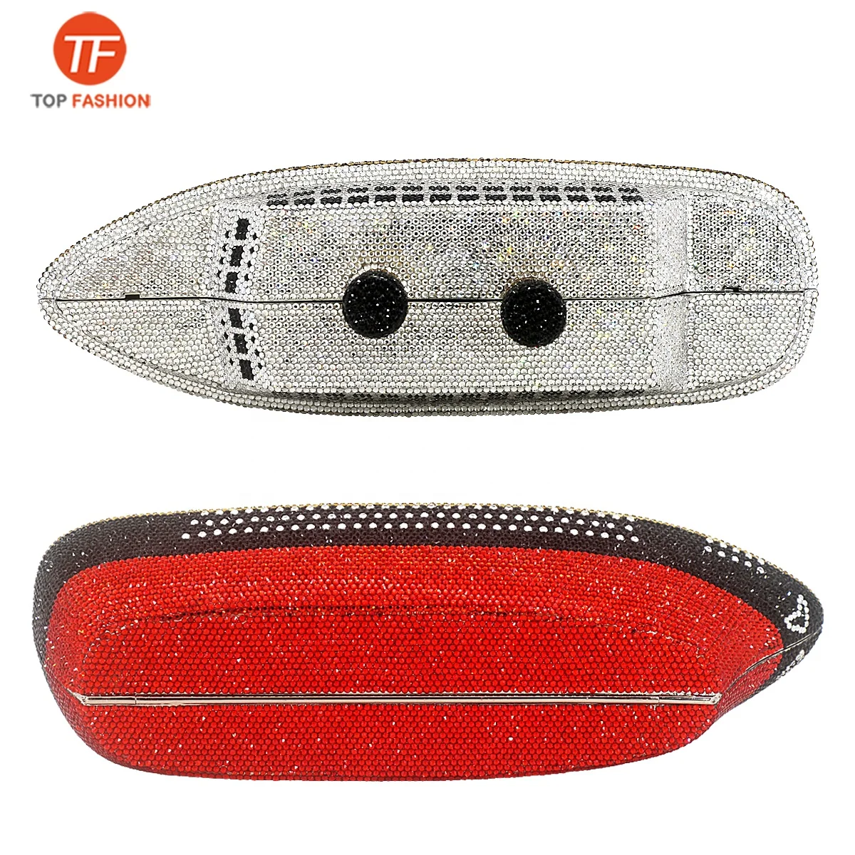 
China Factory Wholesales Unique Fully Crystal Rhinestone Clutch Evening Bag For Formal Party 3D Cruise Ship Minaudiere Purse 