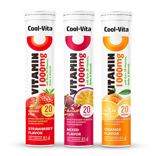Vitamin Healthcare Supplement Vitamina Effervescent Tablet Vitamina C Zinc 1000mg Effervescent Tablet Orange