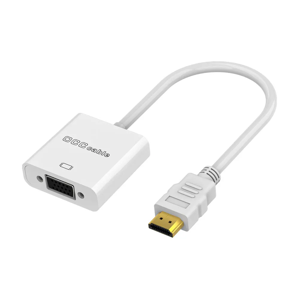 Позолоченный адаптер преобразователя HD 1080P штекер-гнездо VGA в HDMI