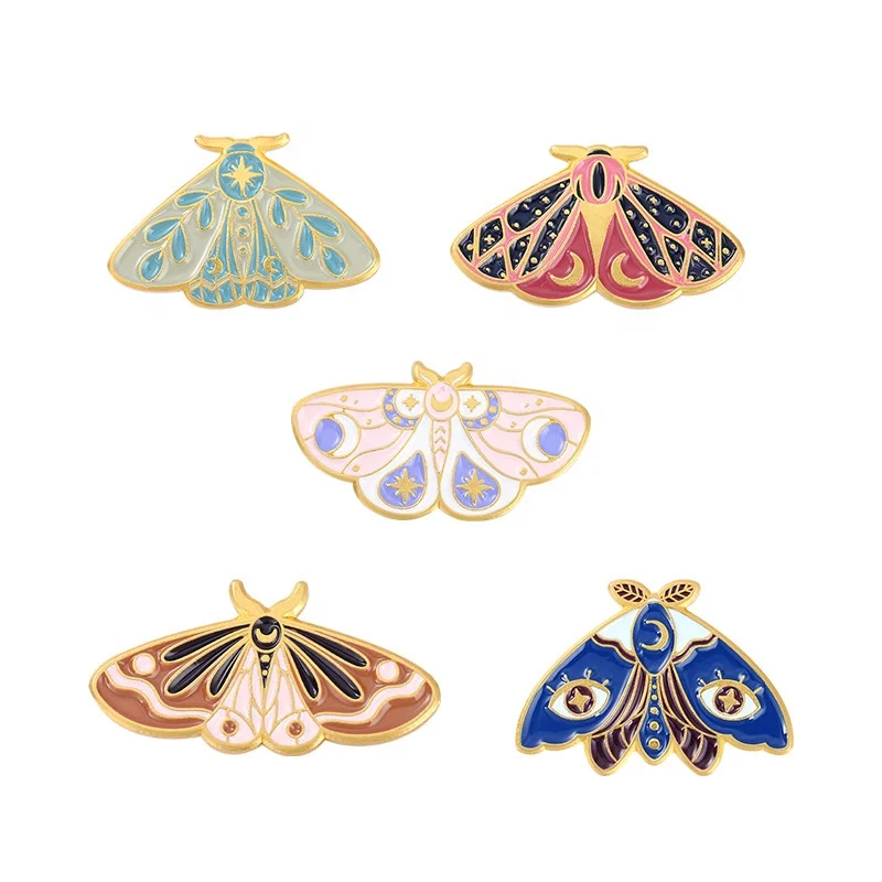 Custom High Quality Butterfly Lapel Pins Hard Soft Enamel Metal Pin For Clothes Design