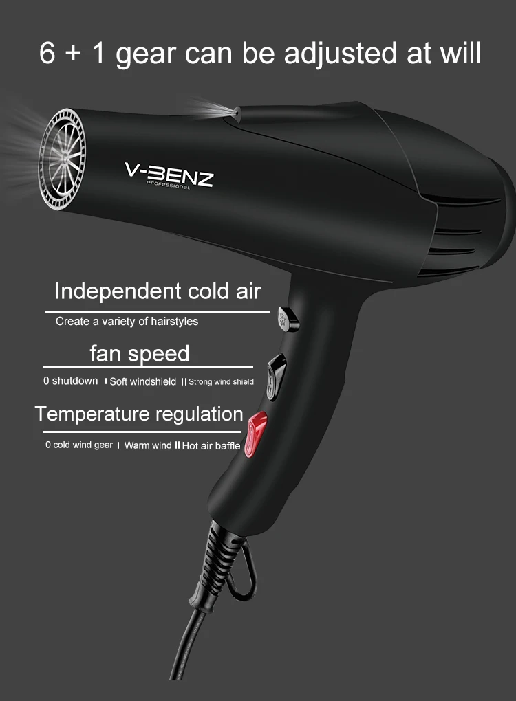 Multifunctional Negative Ion Professional Hair Salon Styling Tool Collapsible Hair Dryer Machine Gift Box Packaging