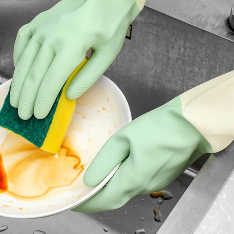 Kitchen Household Working Red White Latex Rubber Dish Washing Gloves Gardening Cleaning Work Hotel Rubber Gloves
