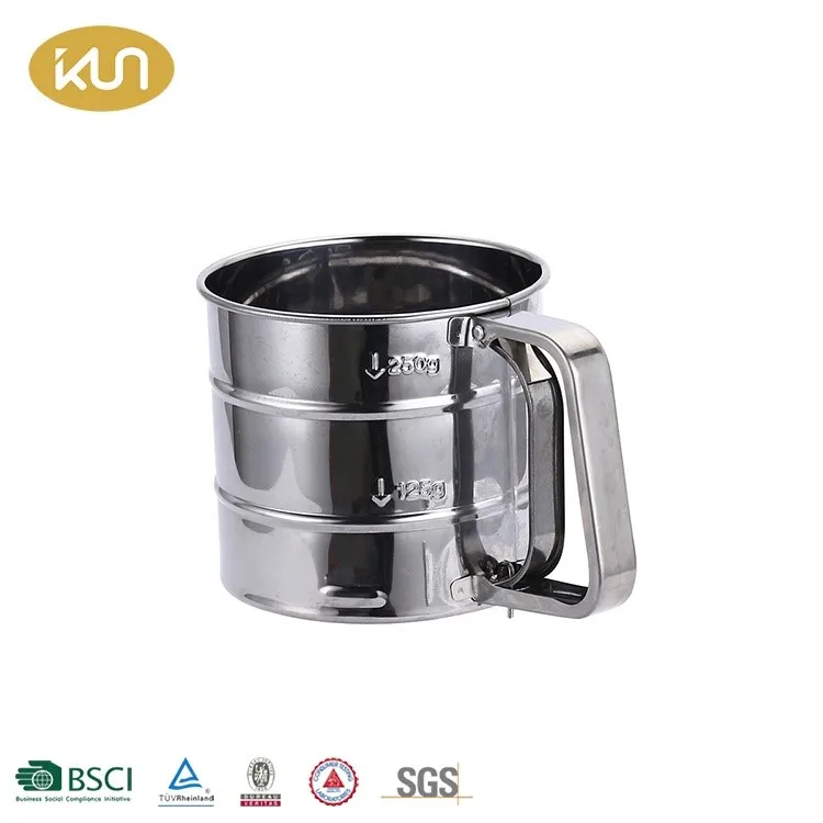 Wholesale Kitchen Gadgets Baking Tools Stainless Steel Flour Sifter Mesh Flour Sieve Cup