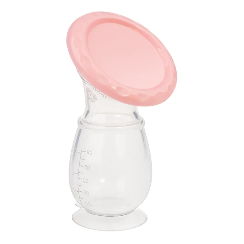 90ml 100% Food-grade Liquid Silicone light Portable Milk Large Manual Breast Pump Silicone Breastmilk Collector