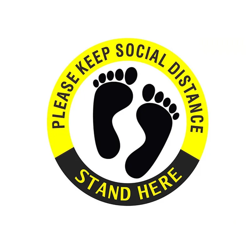 
Social Distancing Floor Decals 12 Round Vinyl Removable Safety Floor Signs Stickers Carpet Commercial Grade for Public place 