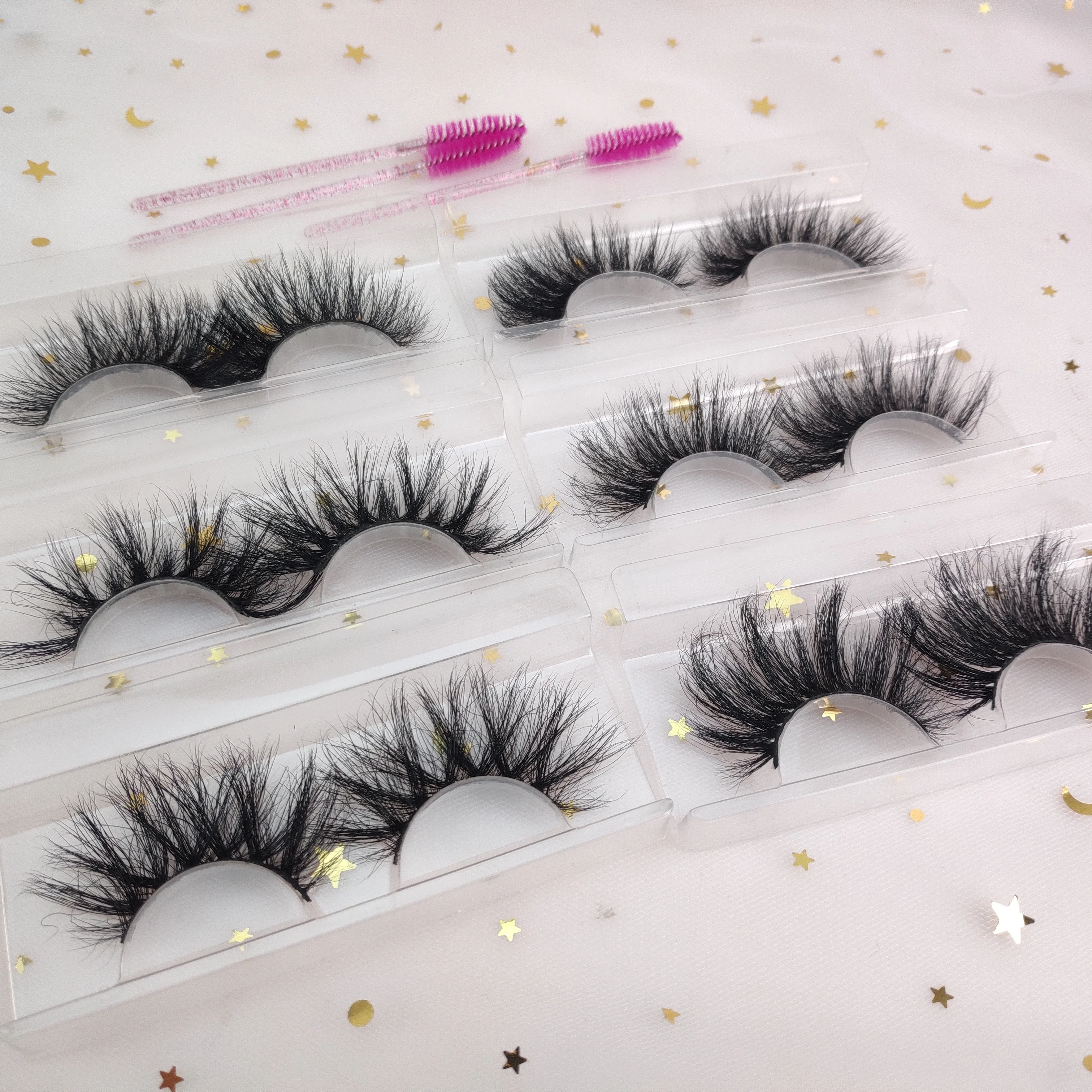  Ресницы для наращивания ручной работы 25 мм 5D норковые ресницы с индивидуальной коробкой