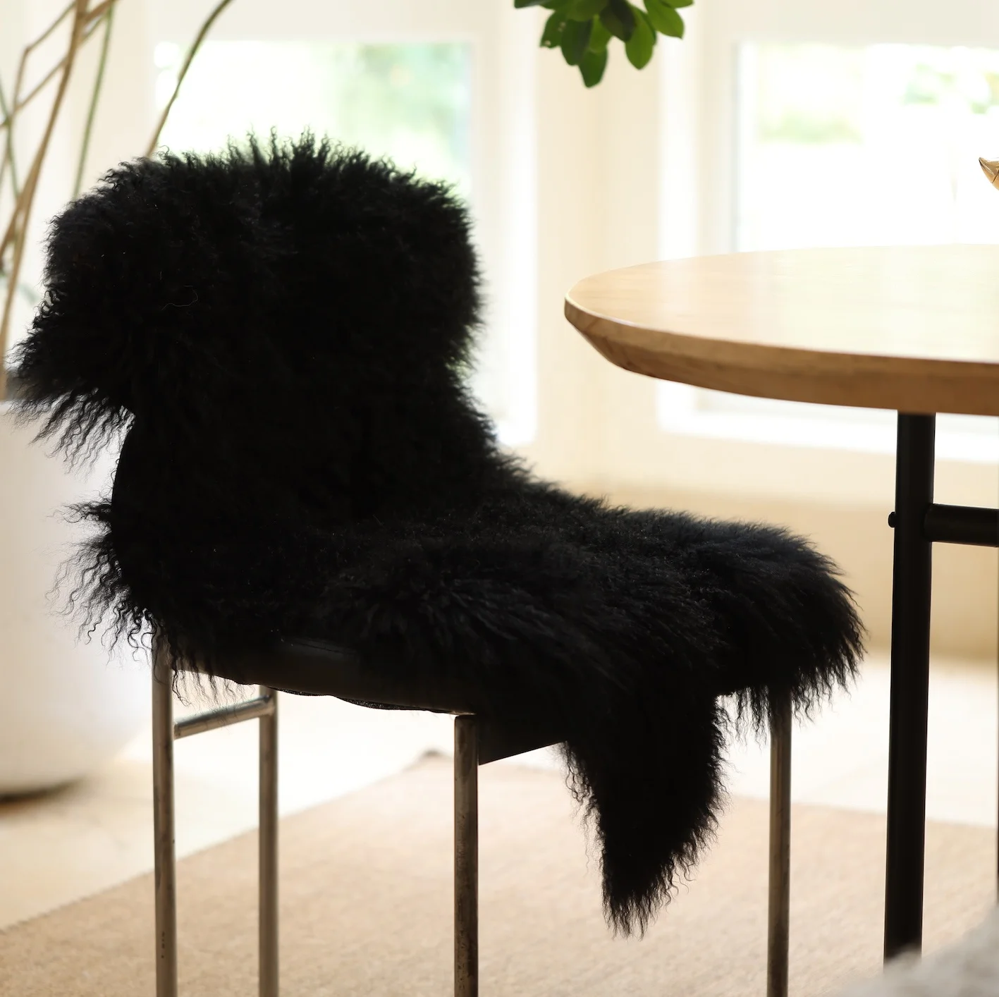 Handmade Gradient Color Alfombras De Piel Elegant Fluffy Living Room Sheepskin Rug Real Mongolian mongolian Sheepskins