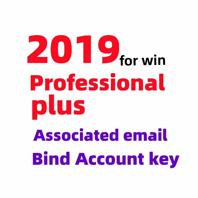 Bind key 100% online activation Digital license  1 PC 2019 professional plus key   Associated email key