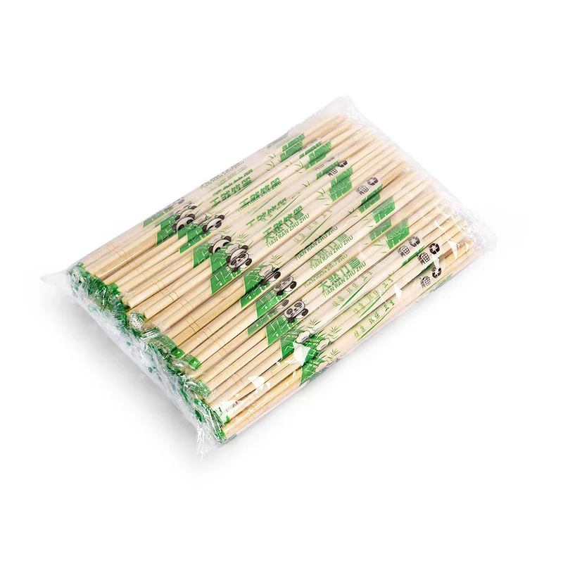 Disposable Bamboo Chopsticks PE Packaging 21cm Flatware in Paper Sleeve Made in Bulk in China