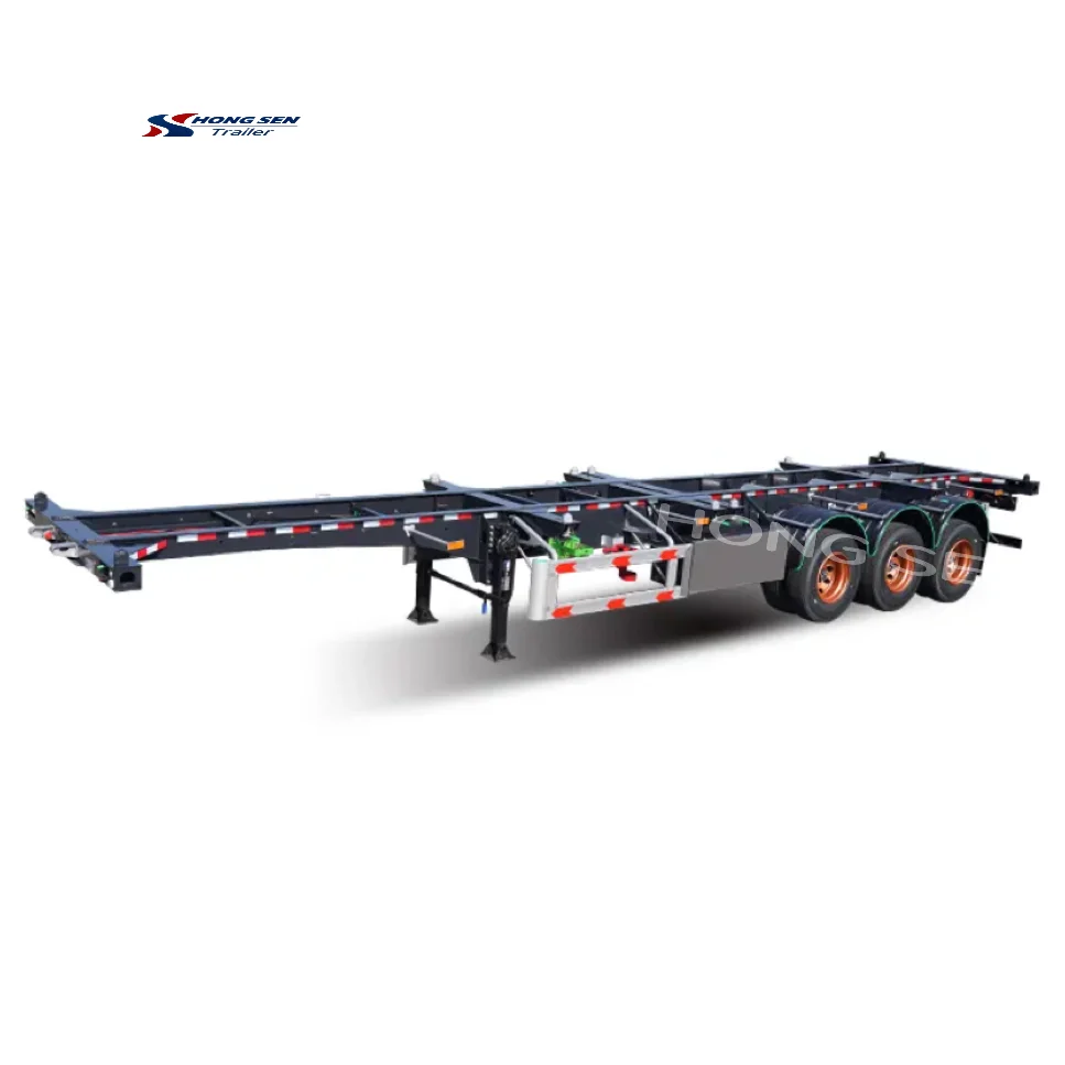 Factory-Price 40-Foot Container Chassis 2-3-Axle Steel Semi-Trailer with 40ton Max Payload Container Transportation