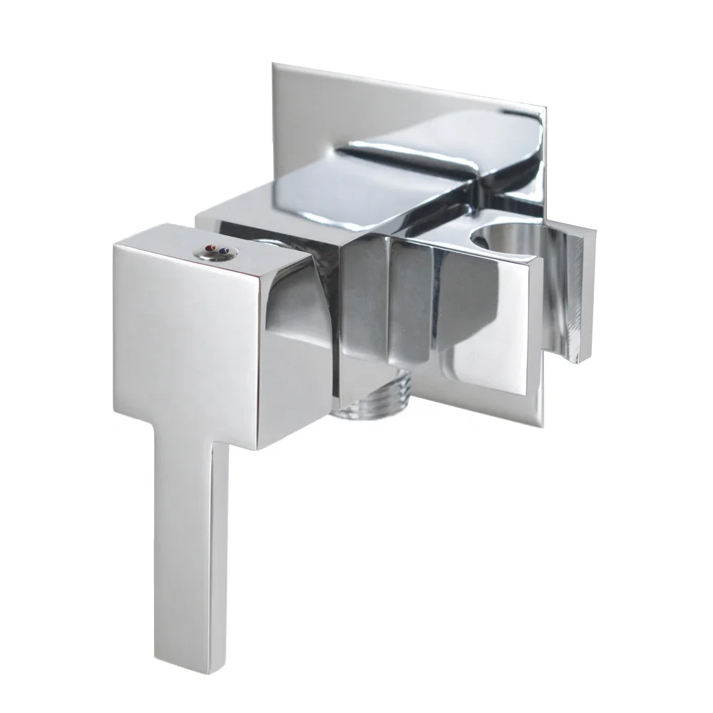 Square Brass Sprayer Handheld Bath water bidet mixer Faucet Toilet Bidet Bracket Holder With Hot Cold Valve