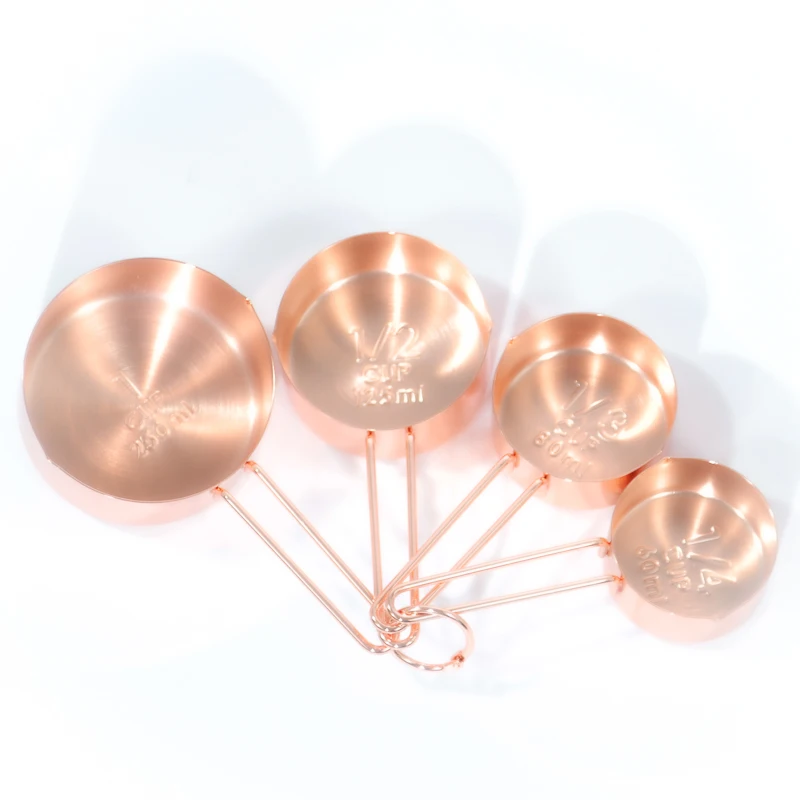 
Dropshipping Amazon Unique Home Measuring Cup 4 Piece Cooking Spoon Set Gold plated (Rose Gold plated) 