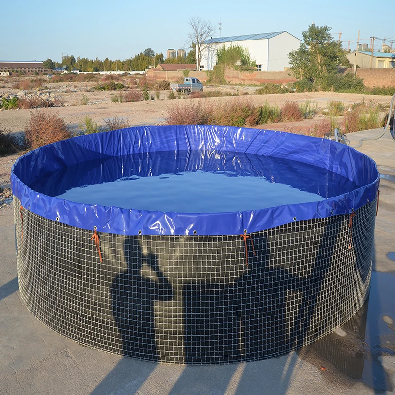 Long Life Fish pond mobile PVC round tank collapsible steel mesh 10000L Aquaculture fish farm tank Backyard Fish Farming