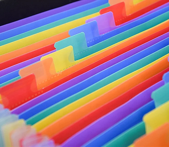 A4 Accordion Expandable File Folder Plastic Folder 6 Line 24 Pockets Expanding File Folder