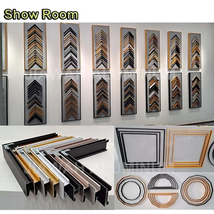 Color anodizing aluminium photo frame extrusion profile set manufacturer , photo frame brushed metal aluminium picture frames