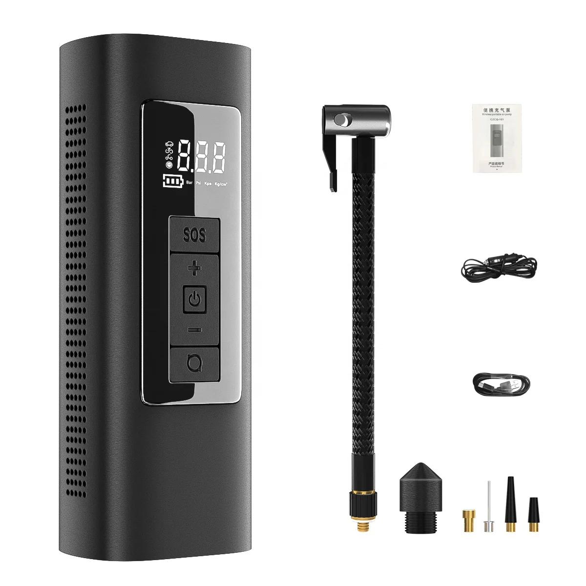 Newest 6000mah Portable Electric Digital Air Compressor 150psi Bicycle Tire Inflator Air Car Pump With Led Light Sos Light