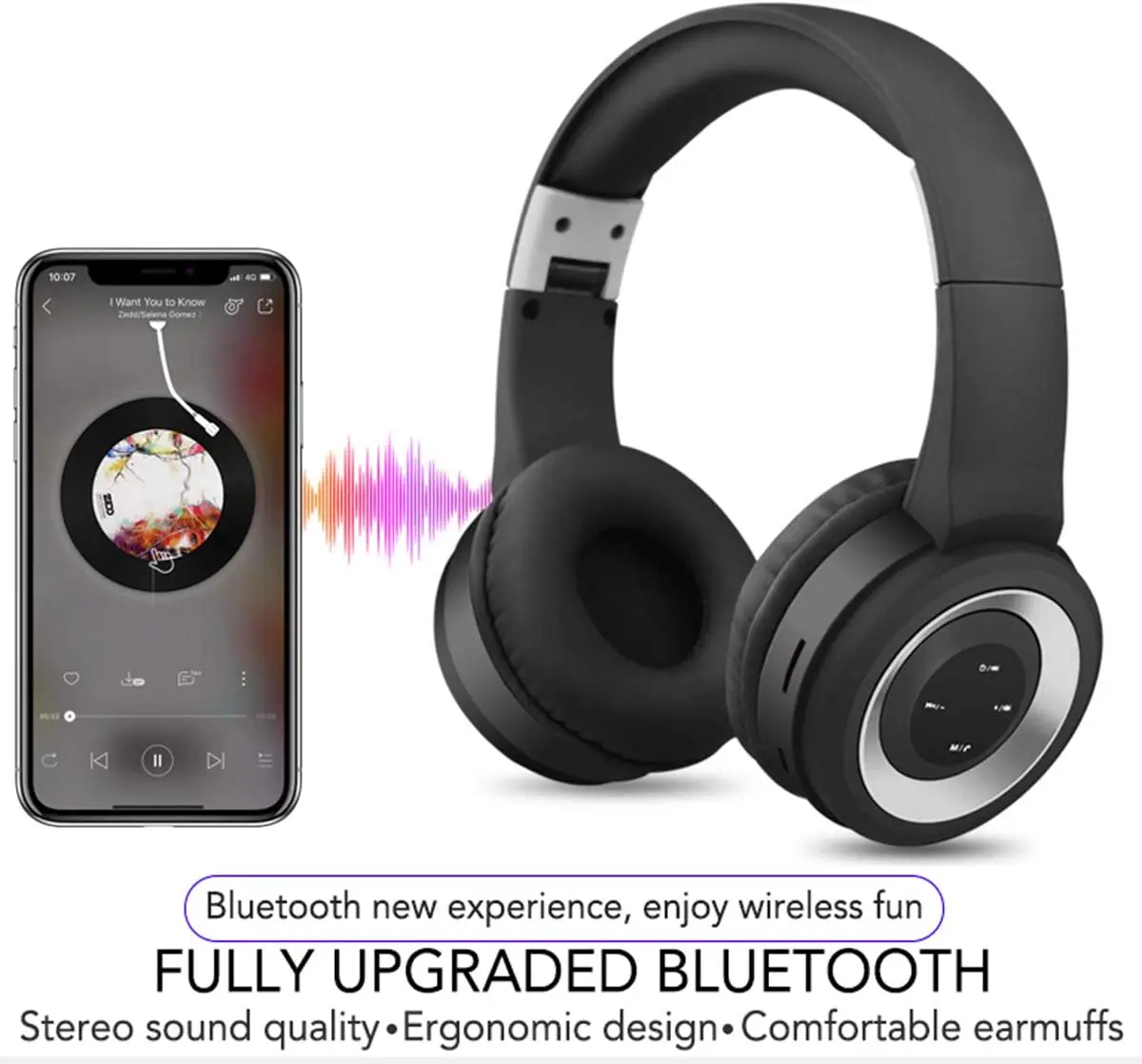 Wireless Anc Over Ear Headphones BT Noise Cancelling Headset Bluetooths Stereo Earmuff Headphones for PC XBOX