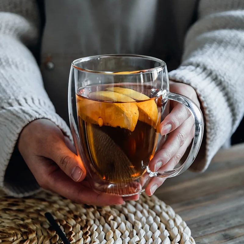 350ml Borosilicate Double Wall thermos Glass Cups Coffee Mug Drinking Glasses Tableware Drinkware