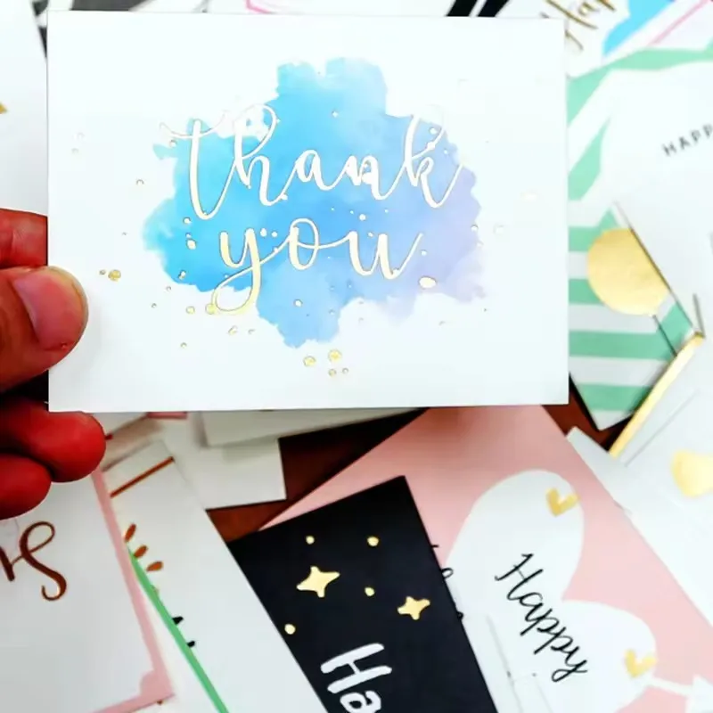 Whosale factory custom thank you card printed free design for birthday gift decoration greeting card