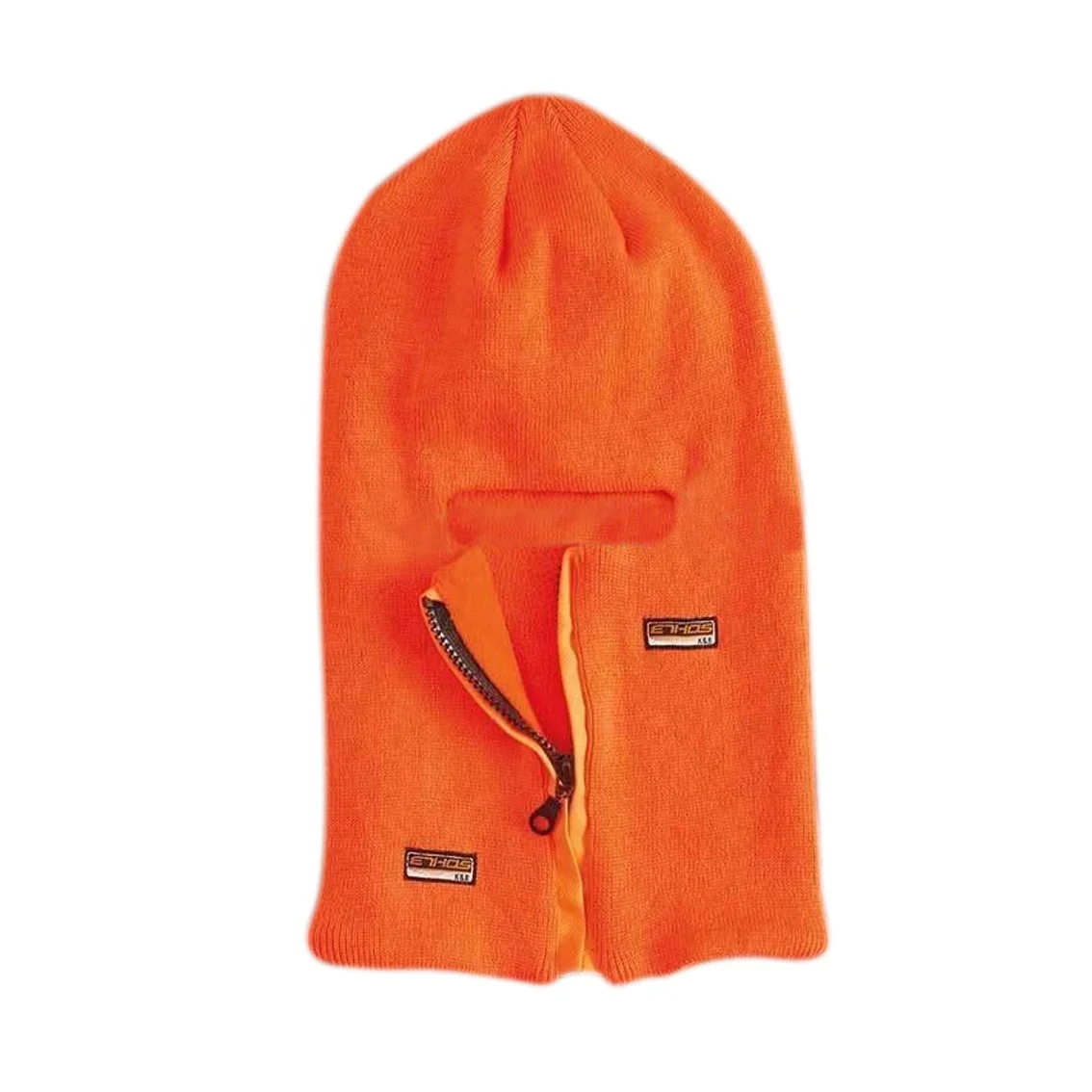 custom womens knit ski mask with zipper knit Balaclava beanie hat with zipper for winter