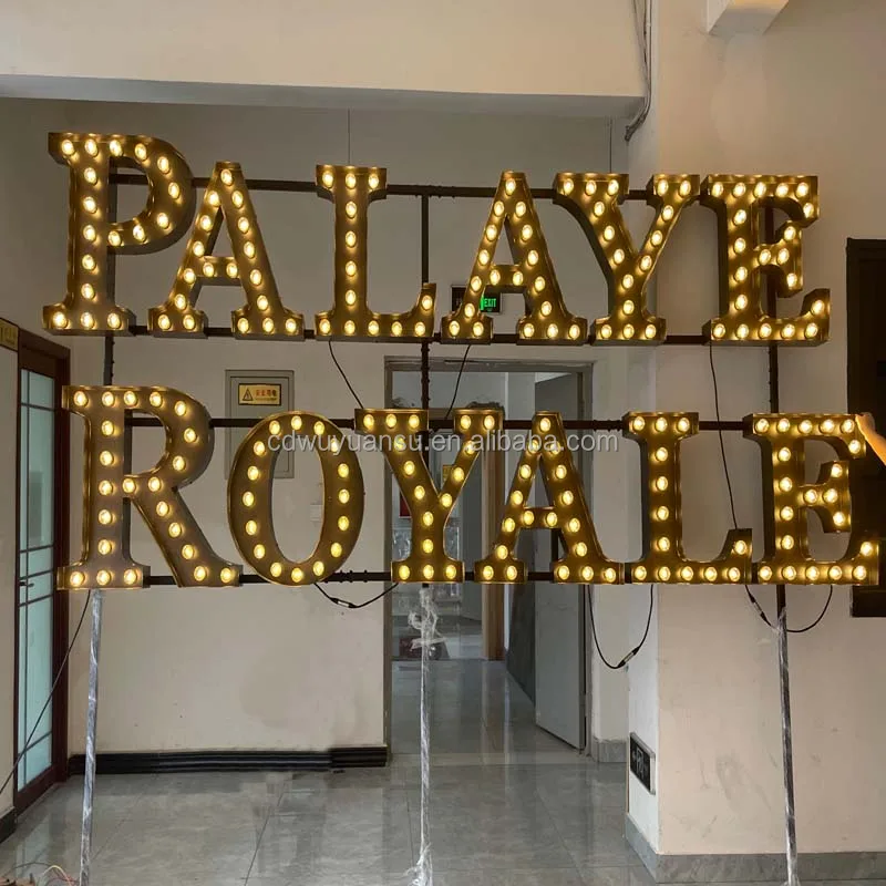Hongsen sign custom giant alphabet letter light led marquee number Bulb letter 4ft led lights up marquee letters