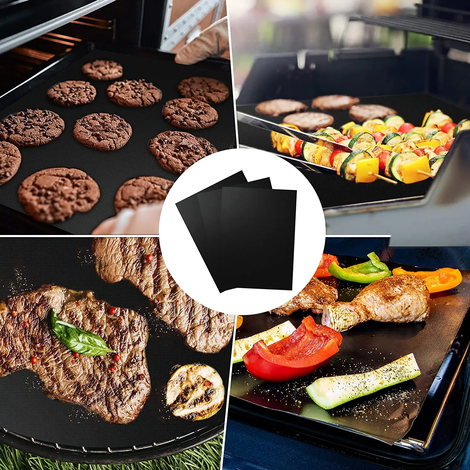 Easy To Clean As Seen On Tv Oven Liner non-stick barbecue ptfe bbq grill mat
