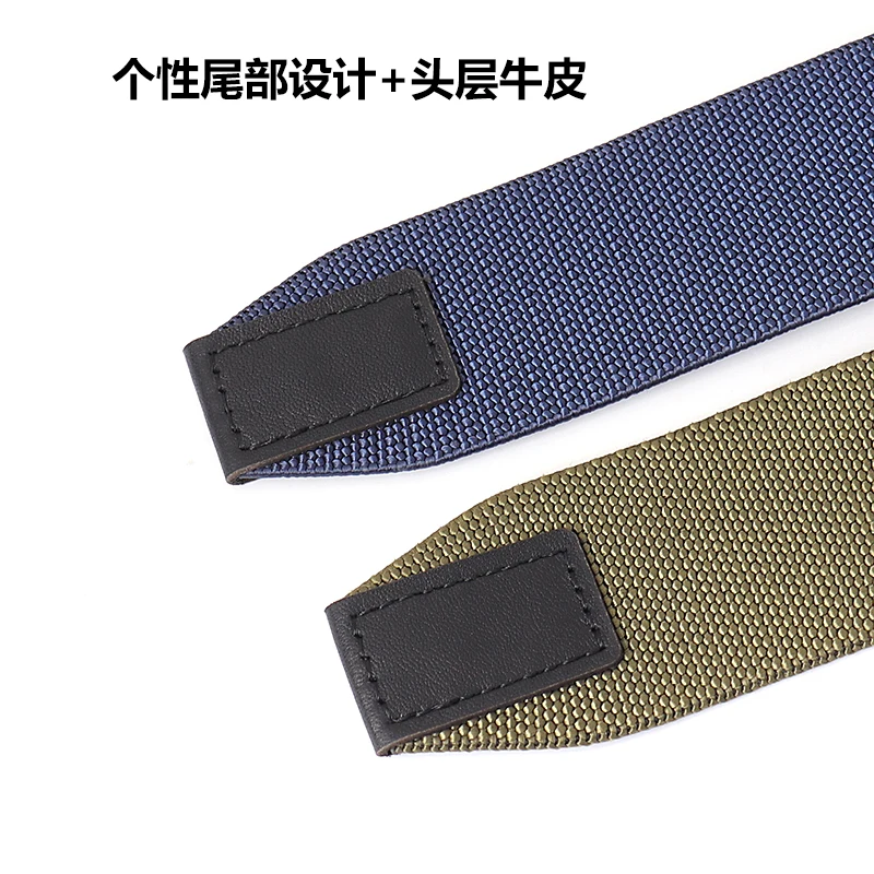 Hot-selling aluminum alloy buckle nylon belt outdoor personality tail elastic double-layer quick release cloth belt