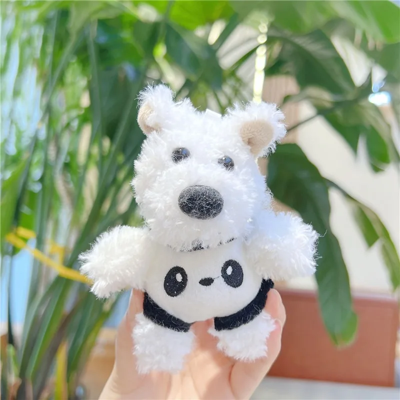 12cm HOT Design plush doll dog Puppy west highland white terrier keychains Toys bag hanging stuffed animal toy For Claw Machine