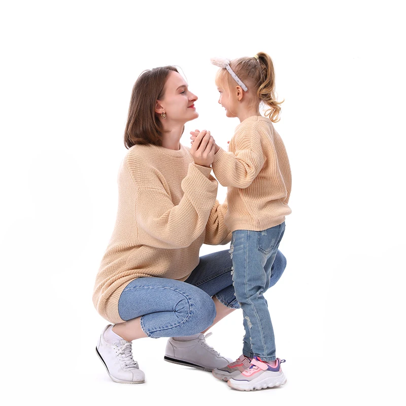 duoyingbao High Quality In Stock Pullover Children Clothes Solid Color Knitted Cotton Baby Sweater