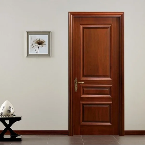 Modern Designs Double Classical Front Cheap Interior Bedroom Wooden Door Exterior Glass Wood Handle