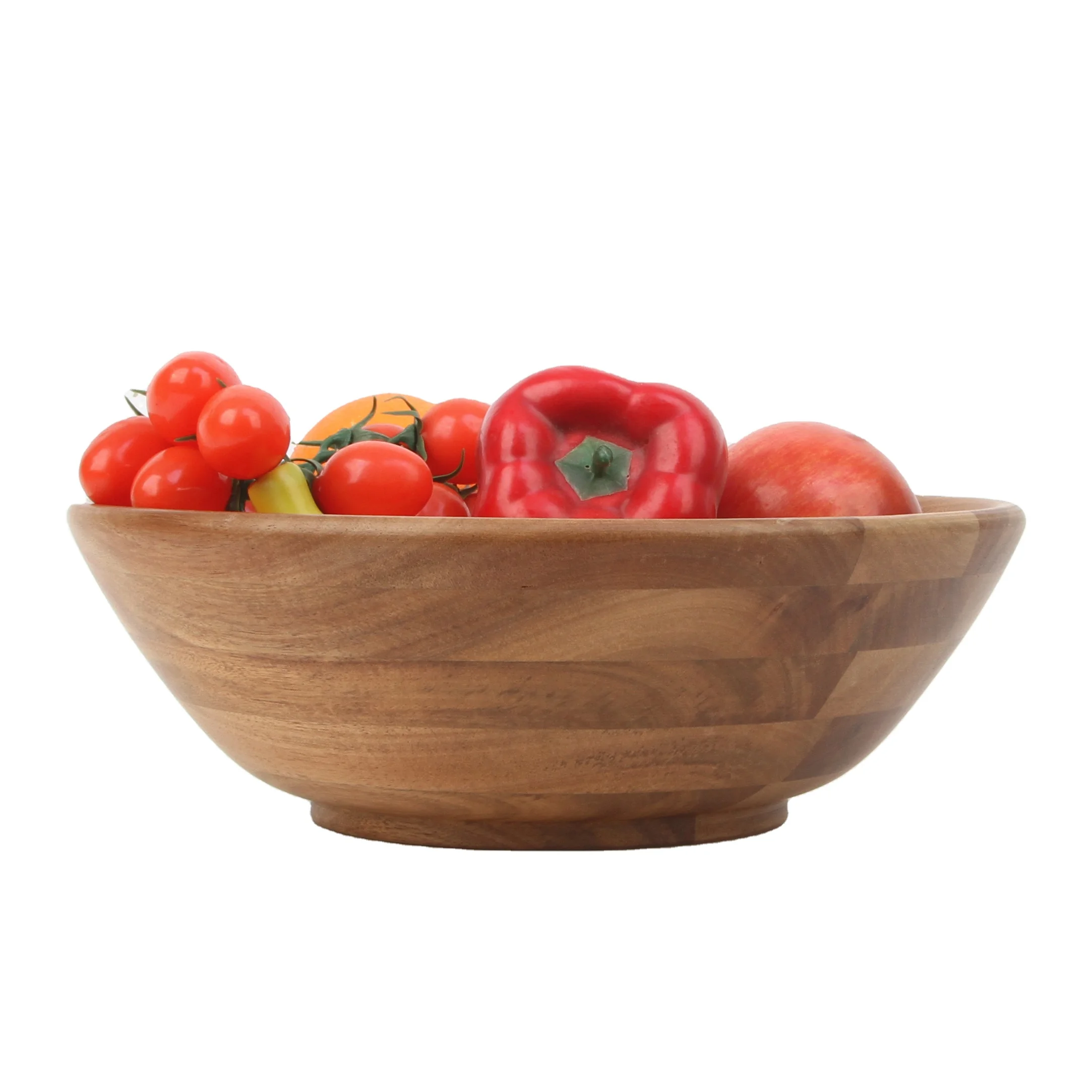 12 inch Acacia Wood Salad Serving Bowl, Wood fruit bowl