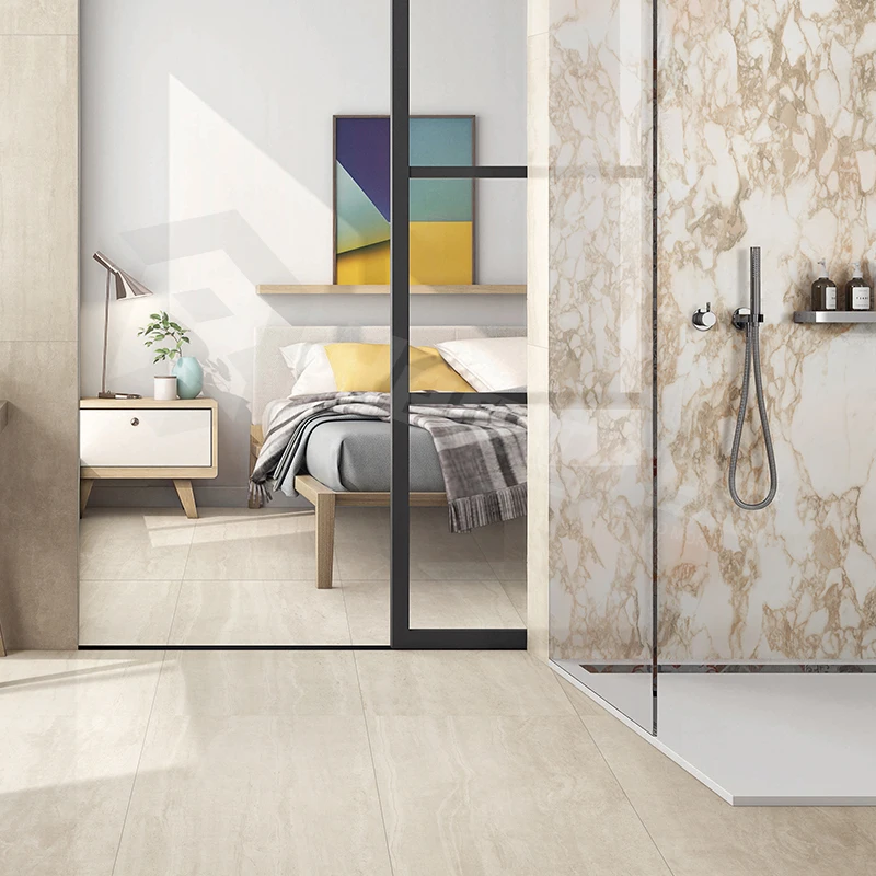 Realgres Travertine Stone Floor Terrace Tile Decorative Anti Slip Resistant Rustic Porcelain Tiles