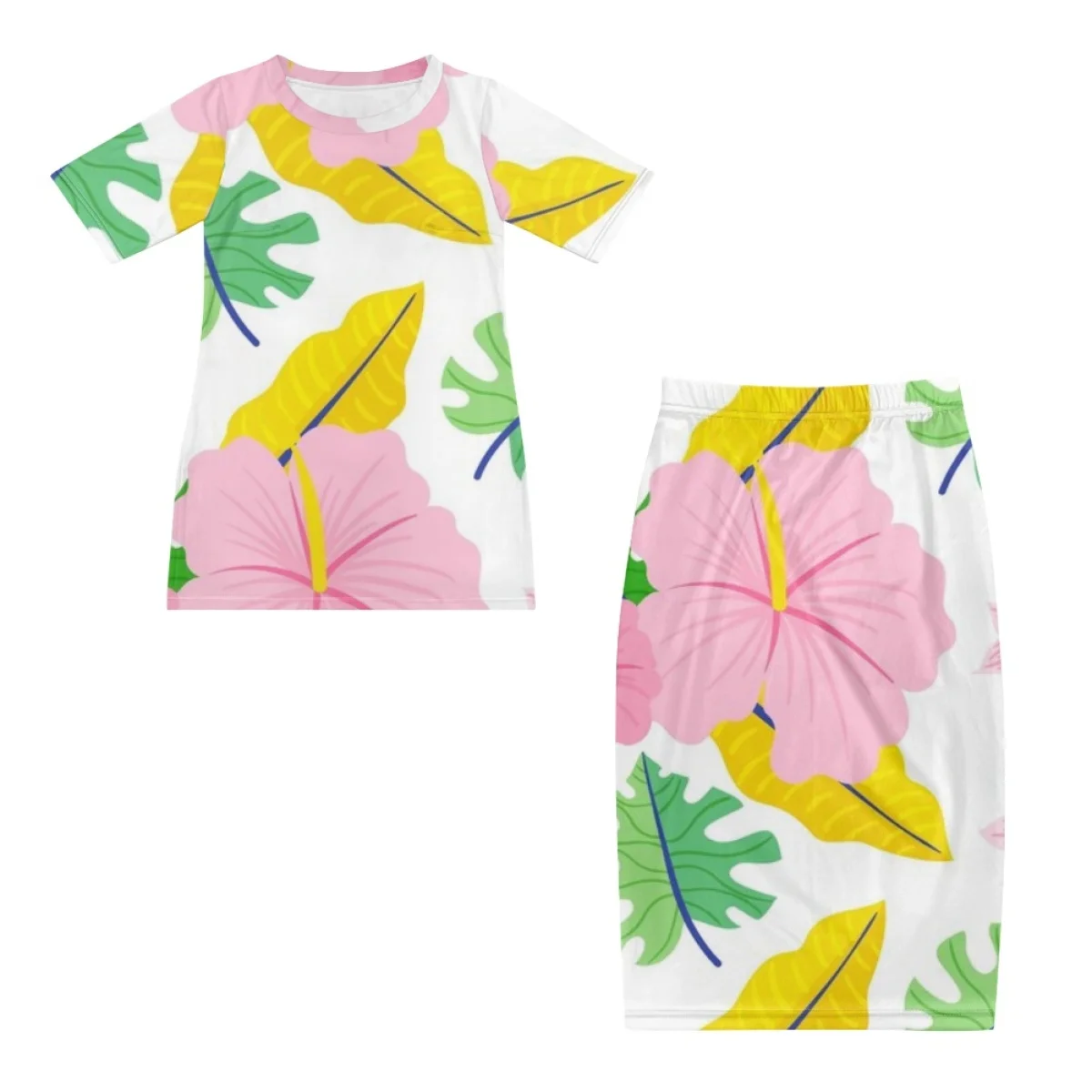 Printing Your Brand Two Kits Plus Size Clothes For Female Short Sleeve Dresses Lady