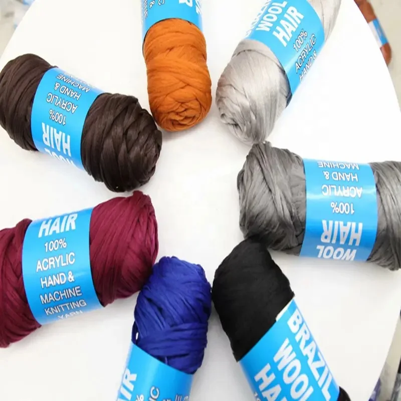 100% Acrylic Hand & Machine Knitting Brazil wool hair Yarn for African Synthetic Braiding Hair threading cheap price